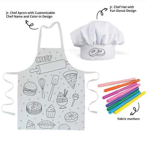 Color-Your-Own Kids Apron & Chef Hat Set (Tovla Jr.)