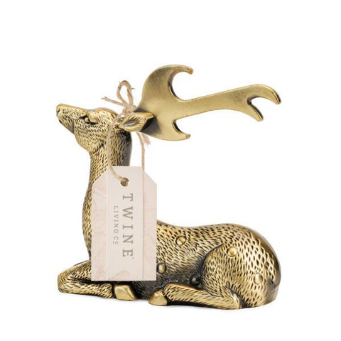 Gilded Brass-Finished Deer Beer Bottle Opener (Twine)