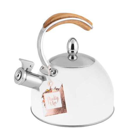 Presley Classic Whistling Tea Kettle - 70oz - White (Pinky Up)