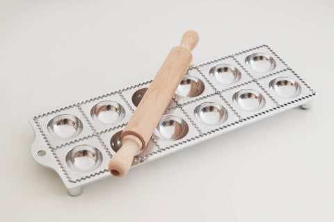 Italian 12-piece Ravioli Mold with Roller (Verve Culture)