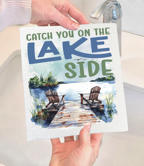Catch you on the Lake Side Swedish Dishcloth (Avery Lane Gifts)