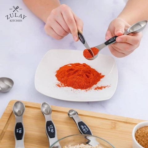 Stackable Magnetic Spoons Set of 8: Black (Zulay)