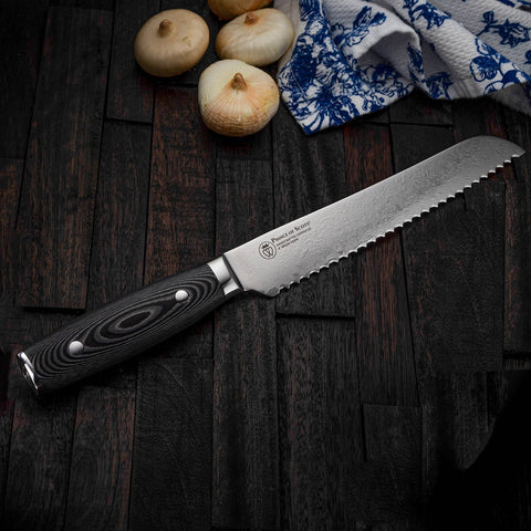 8" Damascus Bread Knife (Prince of Scots)