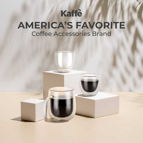 10oz Glass Coffee Mugs. Double-Wall Borosilicate Glass (Kaffe)