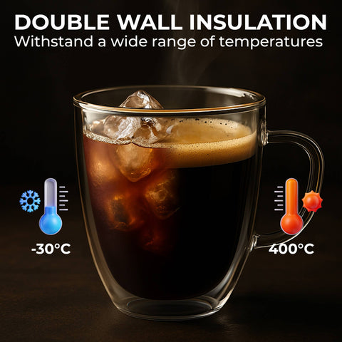 16oz Glass Coffee Mugs (Kaffe)