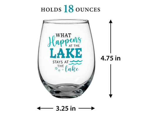 At the Lake Stemless Wine Glasses
