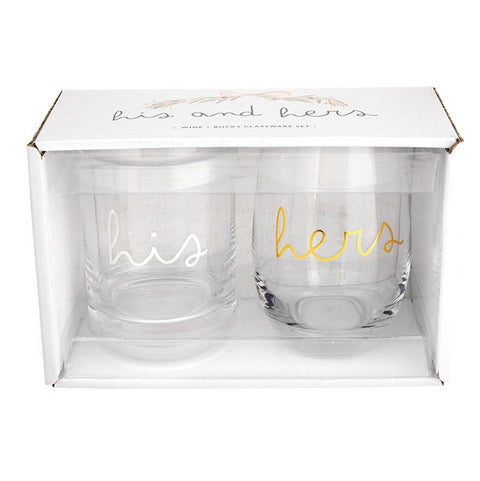 DOF + Stemless Wine Glassware Set - His/Hers (Santa Barbara)