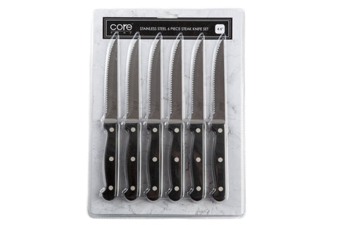 Set of 6 Everyday Steak Knives (Core Kitchen)
