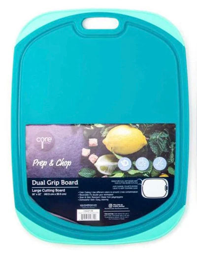 Dual Grip Cutting Board Aqua & Dark Teal (Core Kitchen)