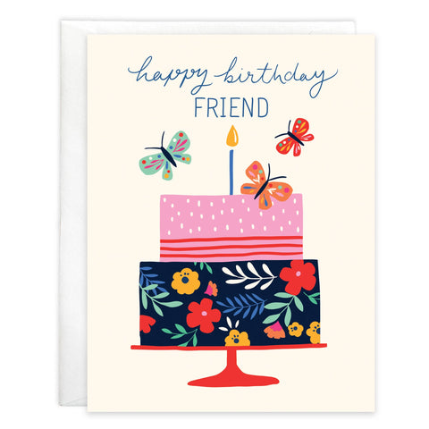 Birthday Greeting Card - Friend Cake (Gina B Designs)