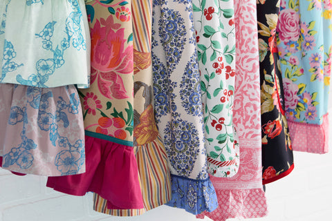 Blue Ikat Flowers Vintage Apron (Design Imports)