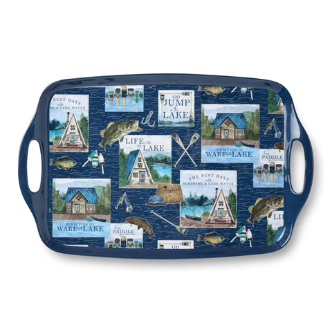 Wake At The Lake Melamine Rectangular Tray w/Handles (Certified International)