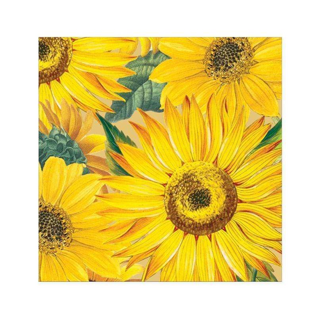 Small Cocktail Napkins Sunflowers (Caspari)
