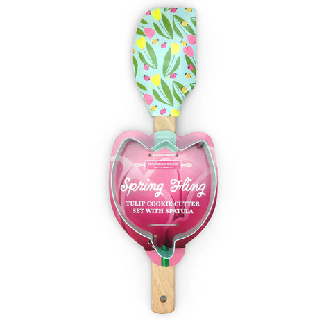 Spring Fling Tulip Cookie Cutter Set with Spatula (Handstand Kitchen)