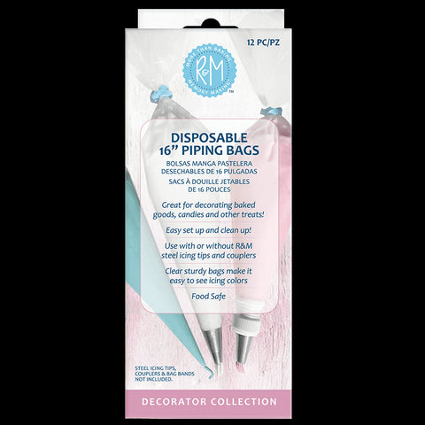 Disposable Piping Bags 16" 12 Piece Set (More Than Baking)