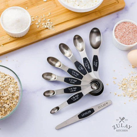Stackable Magnetic Spoons Set of 8: Black (Zulay)