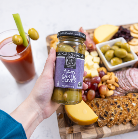 All Natural Tipsy Vodka Garlic Olives 5oz (Sable and Rosenfeld)
