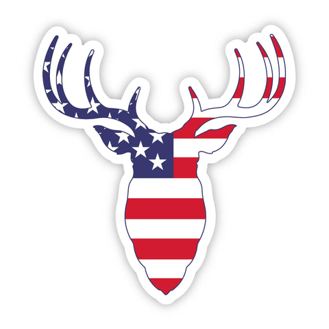 Buck Deer Sticker - American Flag (Big Moods)