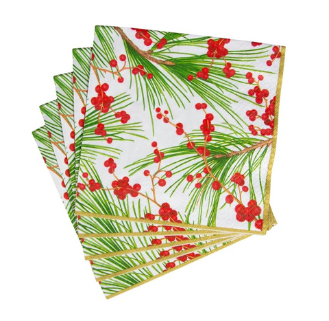 Luncheon Napkins Berries & Pine (Caspari)