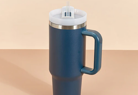 Stainless Steel Tumbler, with Straw and Handle 40 oz Storm Blue (Kook)
