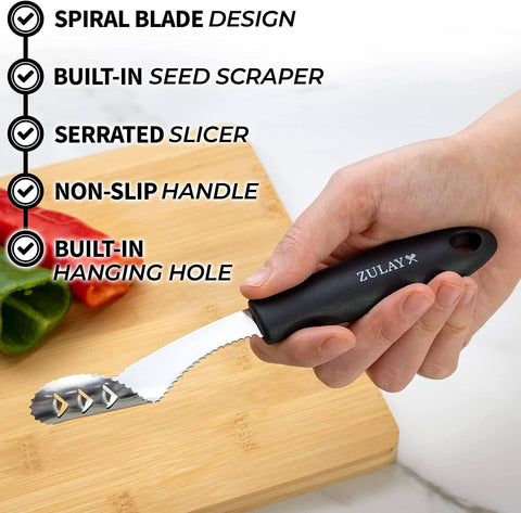 2-in-1 Jalapeno Corer Tool - Stainless Steel (Zulay)