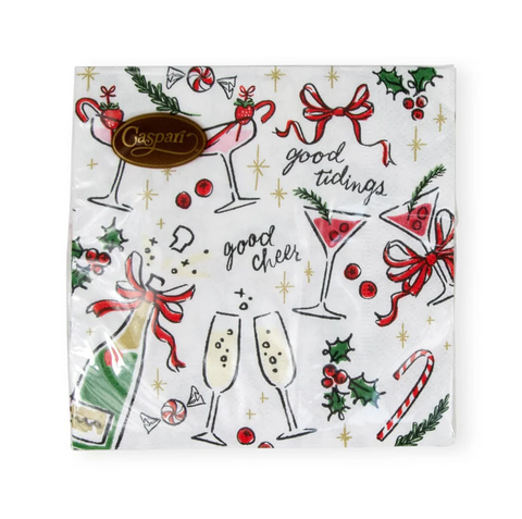 Small Cocktail Napkins Lets Be Merry (Caspari)