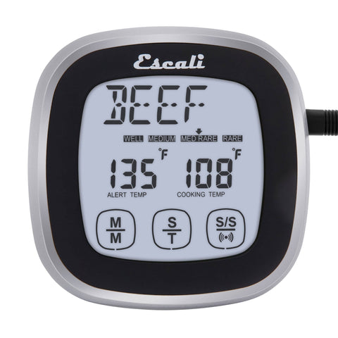 Escali Touch Screen Thermometer and Timer, Black (Kitchen Supply)