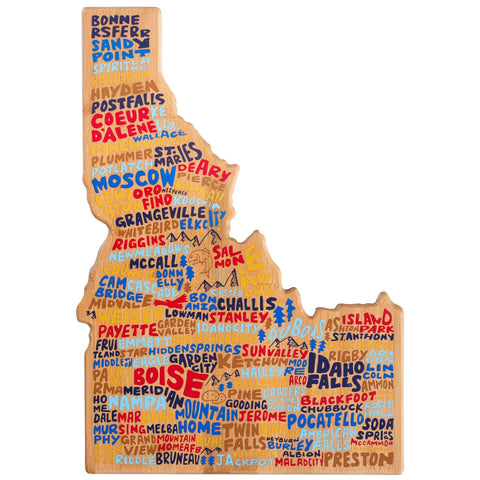 Idaho Cutting Board with Artwork by Wander on Words (Totally Bamboo)