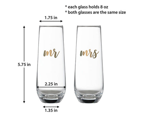 Mr & Mrs Champagne Glass Set (Lillian Rose)