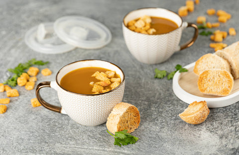 Kook Ceramic Soup Mugs with Lids (Kook)