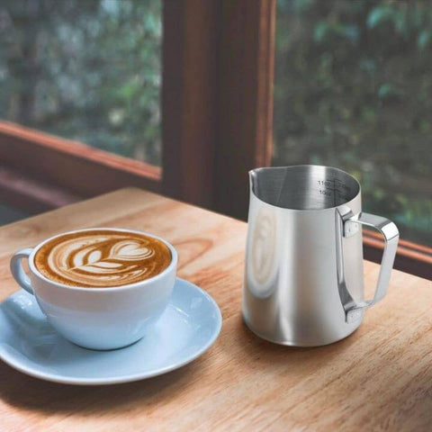 Stainless Steel Frothing Pitcher with Measurements: 12oz (Zulay)