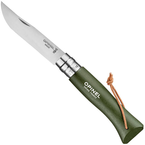 Le Khaki Stainless Steel Folding Knife with Lanyard (Opinel)