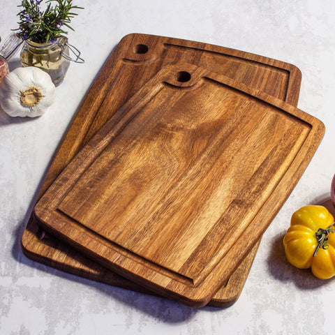TB Home® 2-Piece Acacia Wood Cutting Board Set (Totally Bamboo)