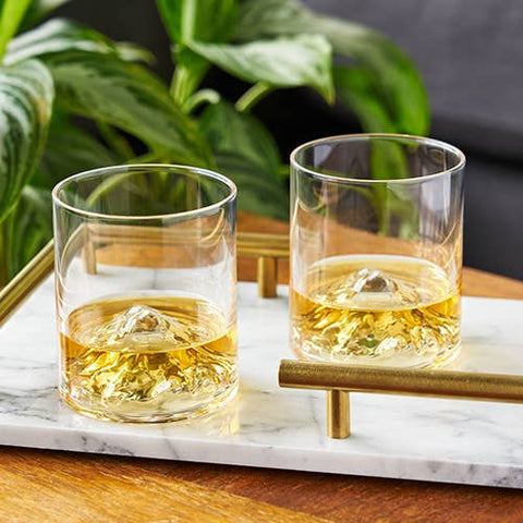 Pacific Northwest Mountain Themed Crystal Tumblers - Set of 2 (Viski)
