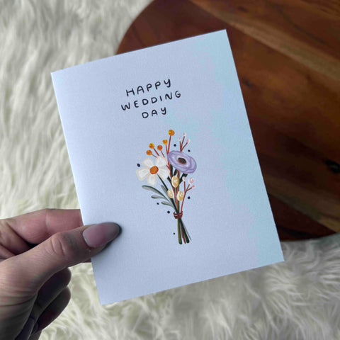 "Happy wedding day" Wedding Cute Bouquet Card (Big Moods)
