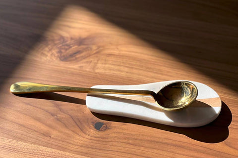 Marble and Wood Spoon Rest (Verve Culture)