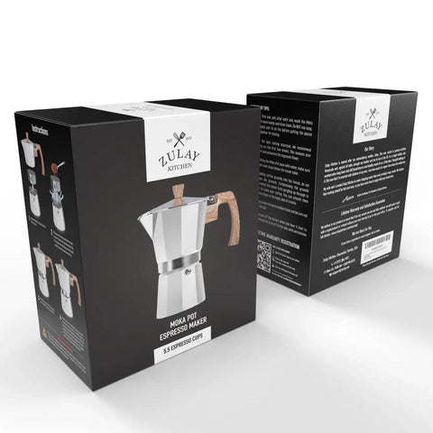 Stovetop Espresso Moka Pot 5 cup - White (Zulay Kitchen)