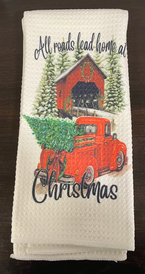 All Roads Lead Home at Christmas (Kitchen Towels)