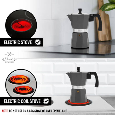 Stovetop Espresso Moka Pot 5 cup - White (Zulay Kitchen)