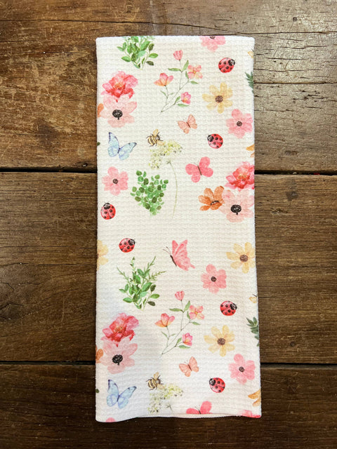Whimsical Garden Microfiber Tea Towel (ROOM and PORCH)