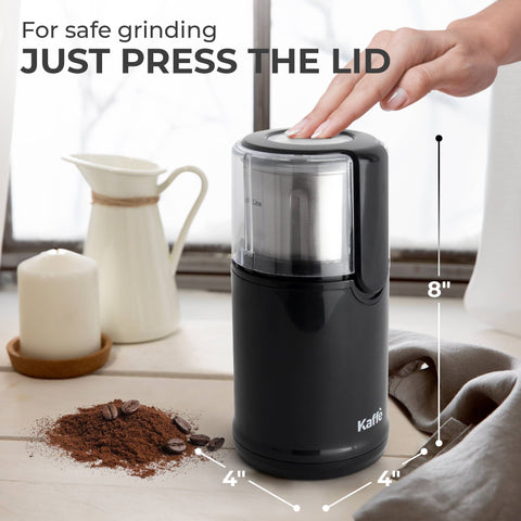 Electric Blade Coffee Grinder with Removable Cup (4.5 oz) – Black (Kaffe)
