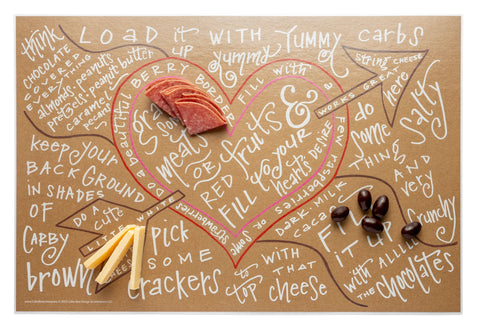 Charcuterie Cheat Sheet Heart (Color Box Design)
