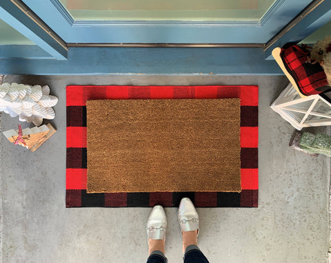 Red and Black Woven Buffalo Plaid Entry Rug (Nickel Designs)