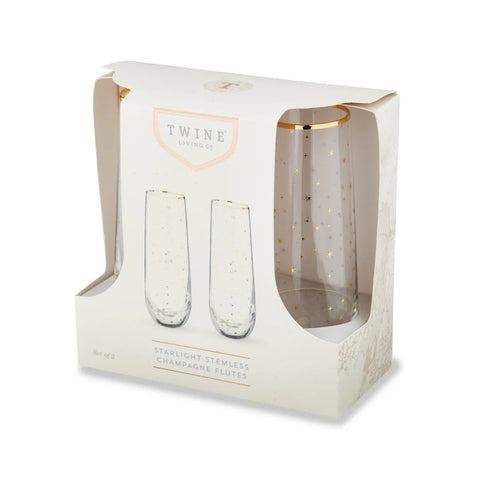 Starlight Stemless Champagne Flutes Set Of 2 (Twine)