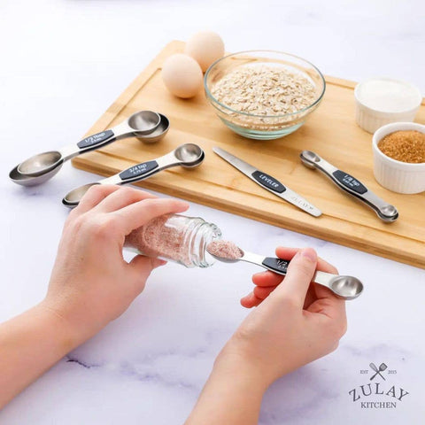 Stackable Magnetic Spoons Set of 8: Black (Zulay)