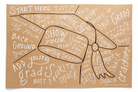 Charcuterie Cheat Sheet | Graduation Cap (Color Box Design & Letterpress)