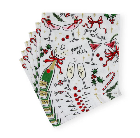 Small Cocktail Napkins Lets Be Merry (Caspari)
