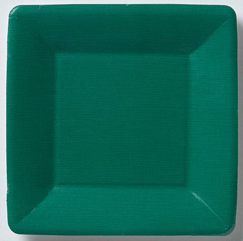 7" Square Paper Plates Dark Green (Boston International)