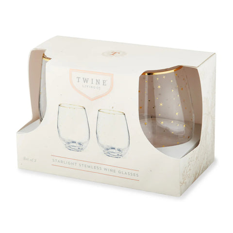 Starlight Stemless Wine Glass Set Of 2 (Twine)