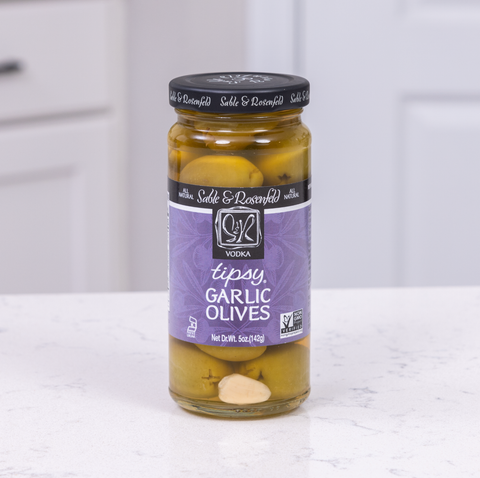 All Natural Tipsy Vodka Garlic Olives 5oz (Sable and Rosenfeld)